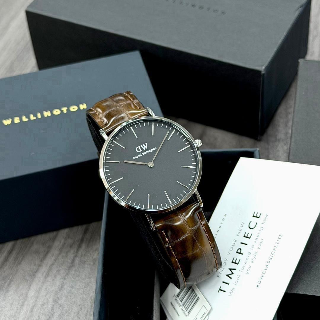 DW Petite Noir Argent Croc
