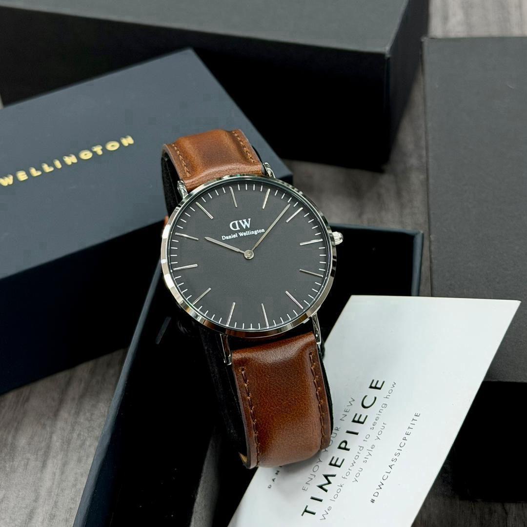 DW Petite Noir Argent & Cognac