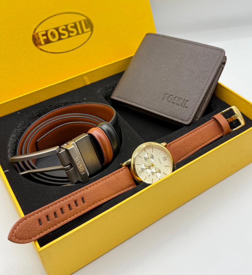 Fossil Gift Set — Cognac Or Ivoire
