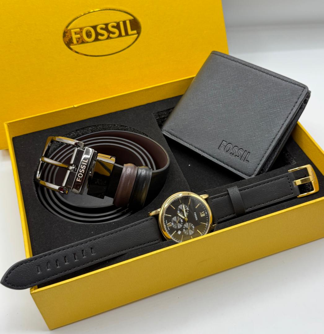 Fossil Gift Set — Noir Argent