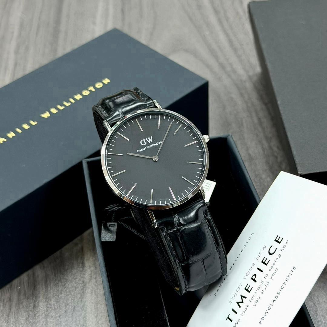 DW Petite Noir Argent Croc