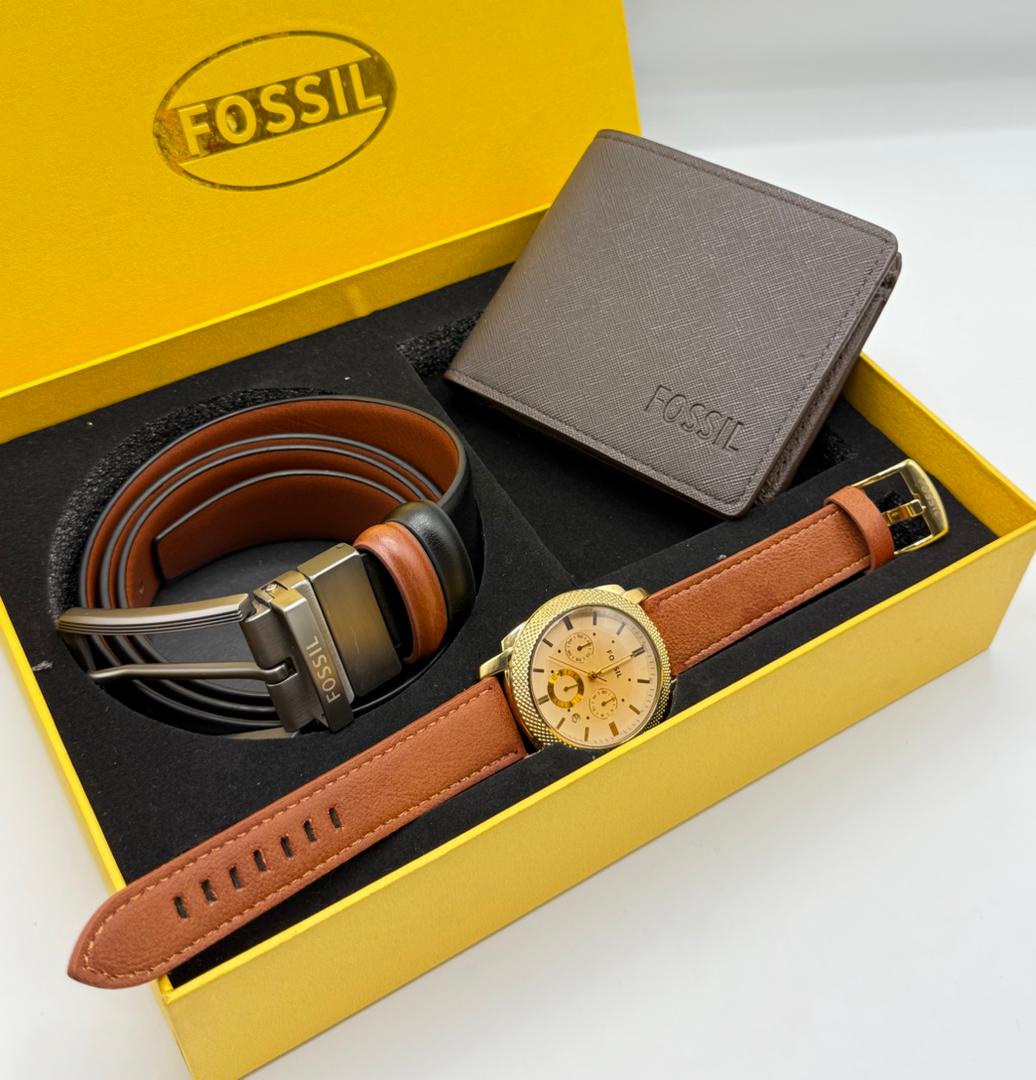 Fossil Gift Set — Cognac Or Brun